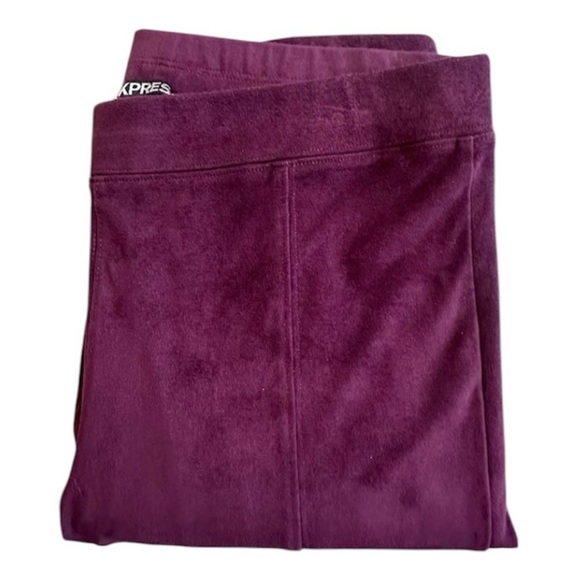 EXPRESS Burgundy Faux Suede Ankle Zip Legging Eggplant Wine Stretch Pant Wmns M - Picture 3 of 15